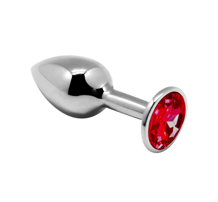 Металева анальна пробка з кристалом Alive Mini Metal Butt Plug Red M