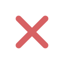 Red close icon in the shape of an X.