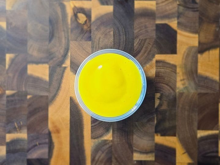 A serving of sweet honey mustard dipping sauce.