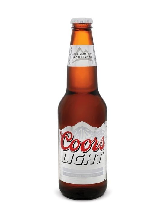 A bottle of Coors Light beer.