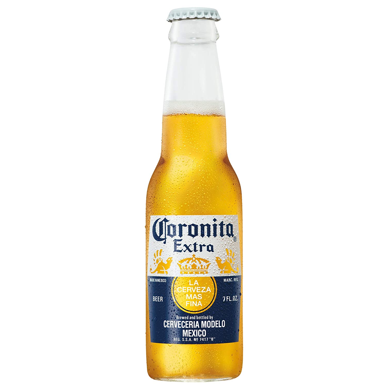 A bottle of Corona beer.