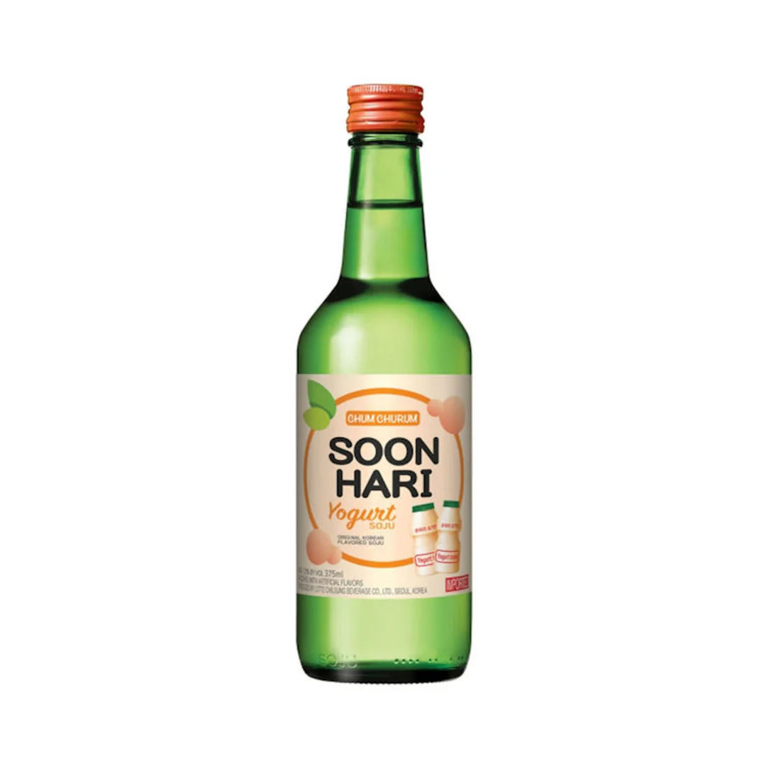 A bottle of yogurt-flavored soju.