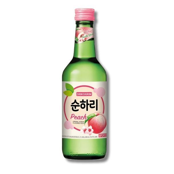 A bottle of peach-flavored soju.