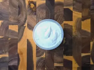 A serving of tangy blue cheese dipping sauce.