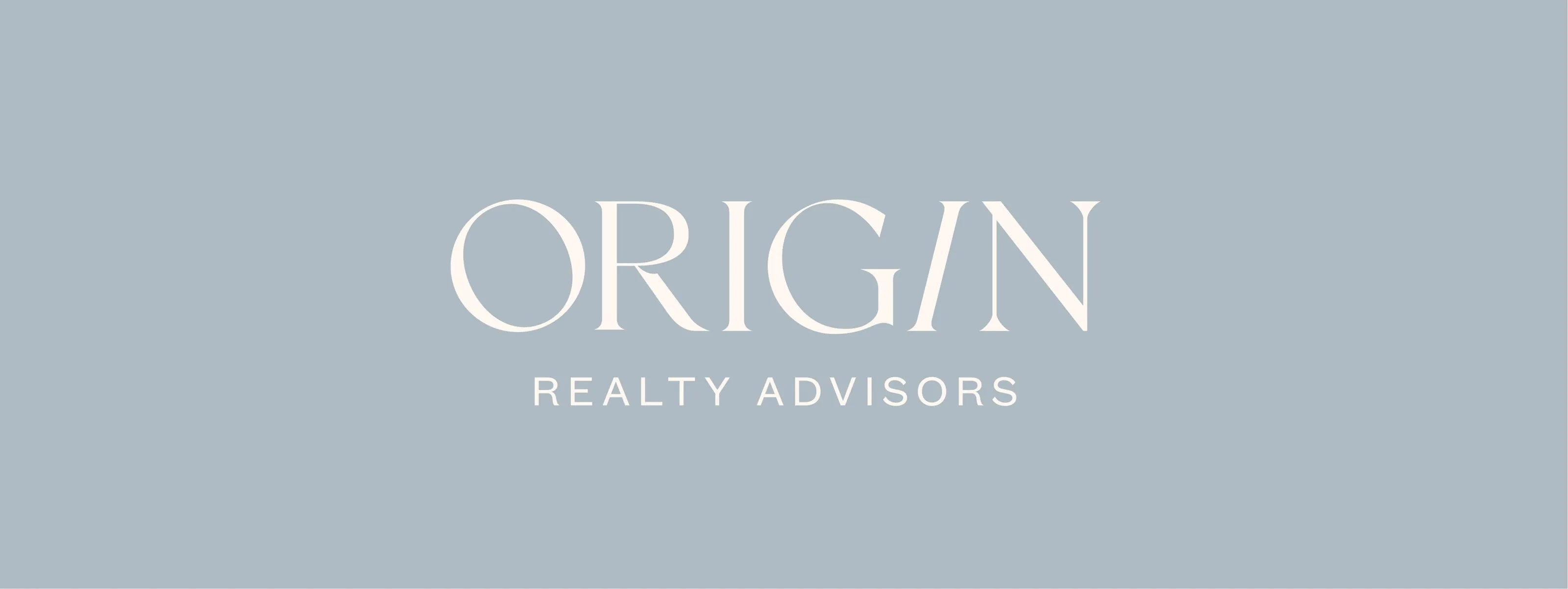 Origin Realty Advisors logo: stylized serif "ORIGIN" above sans-serif "REALTY ADVISORS" on light gray.