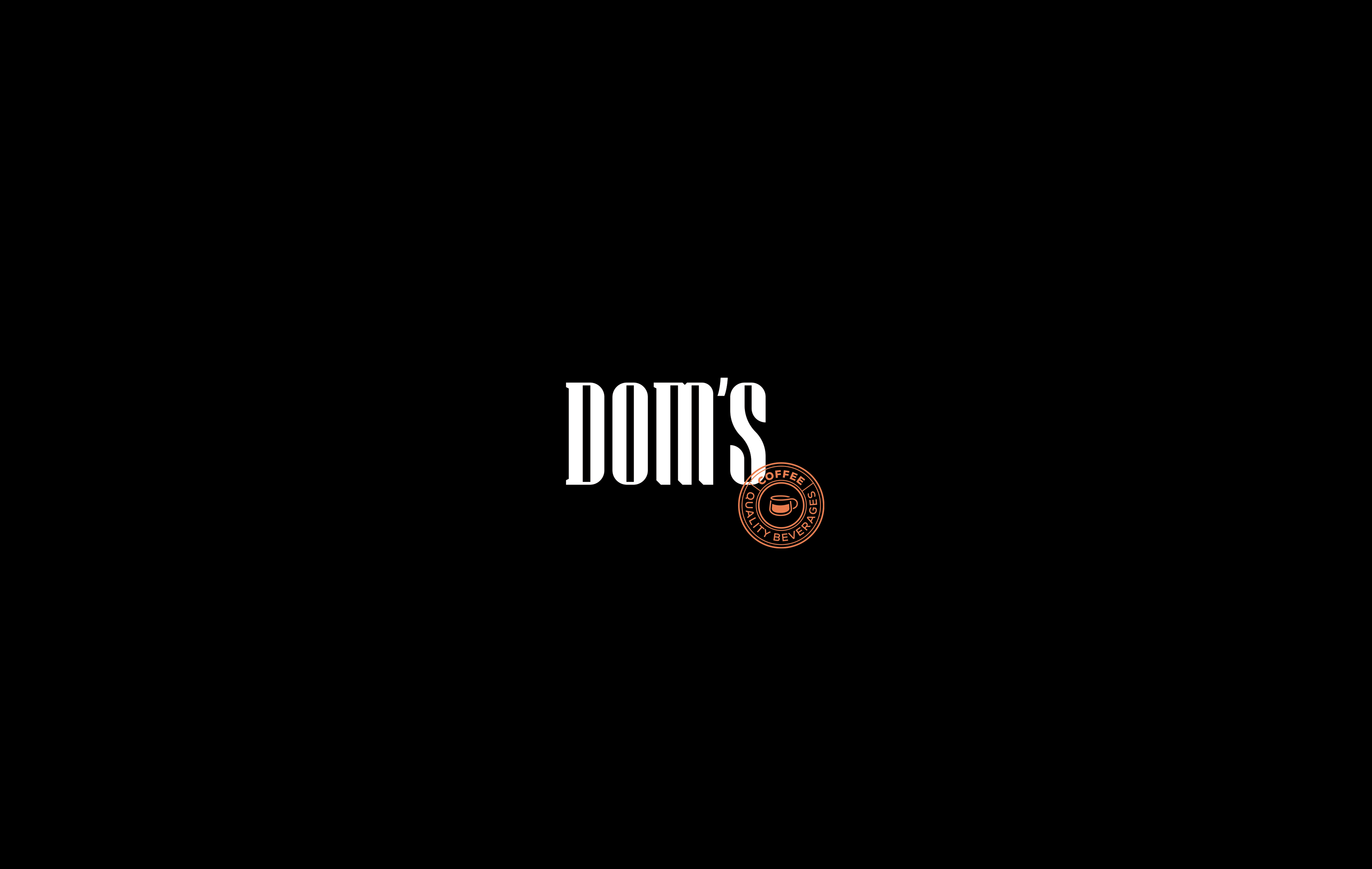 Animated logo sequence for "Dom's," showcasing variations in design.