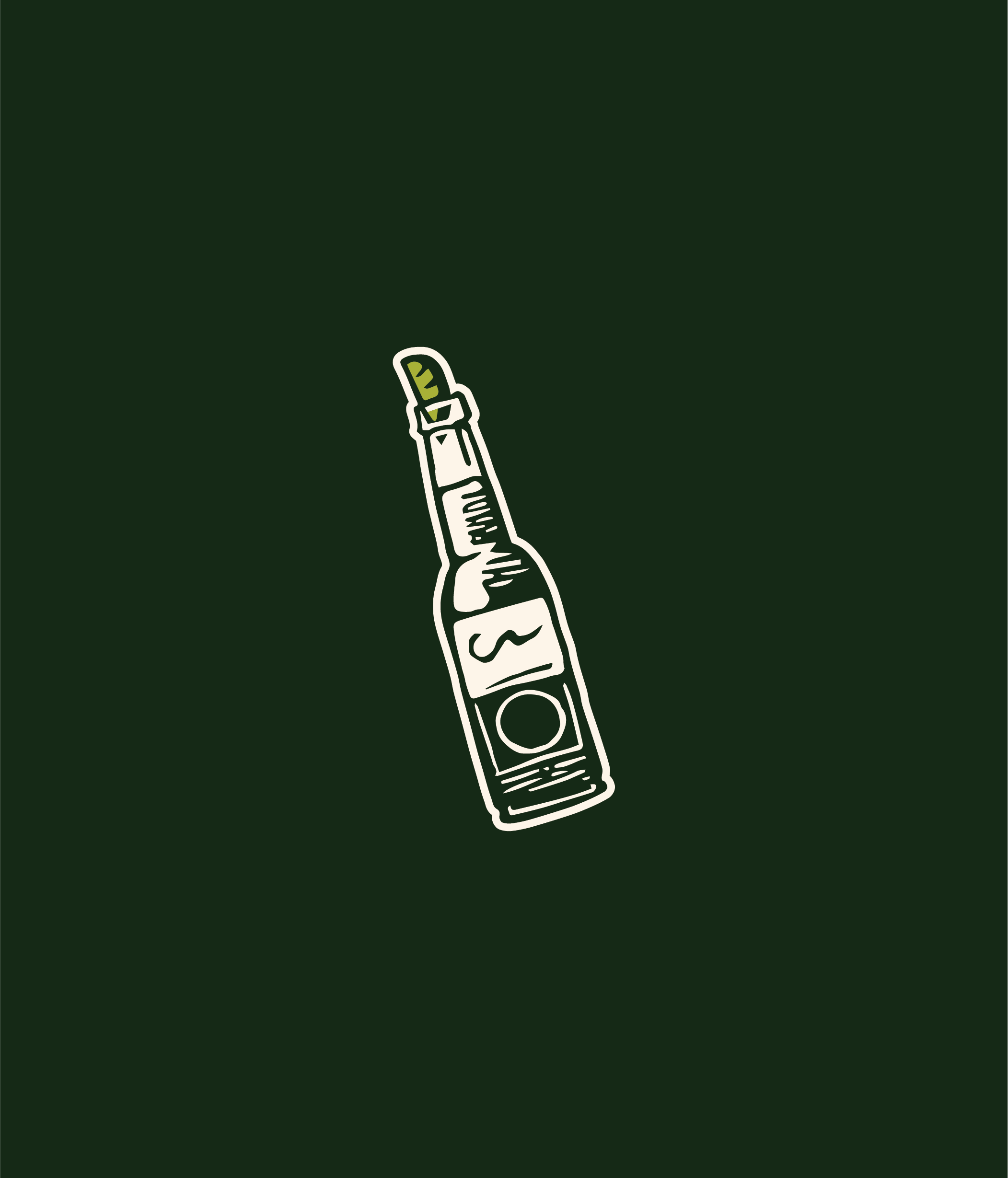 A solid background with a custom illustration of a beer or Corona bottle with a lime wedge.
