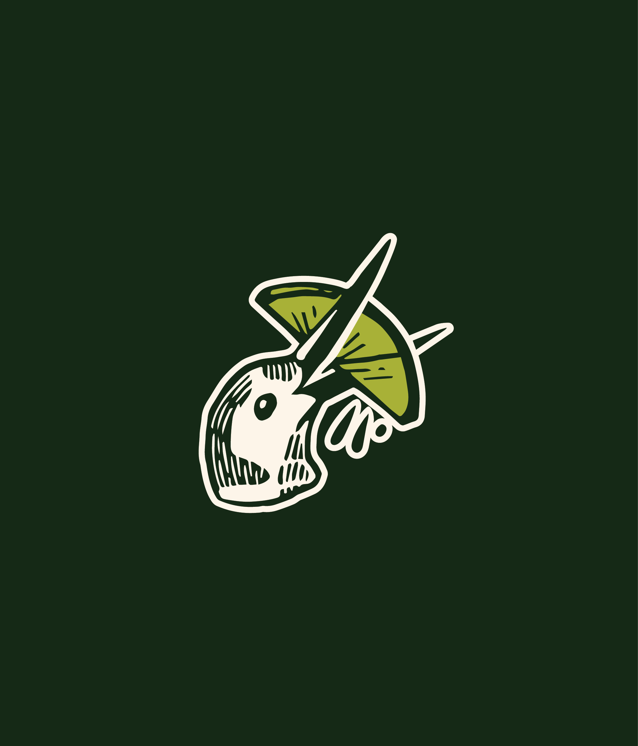 A solid background with a custom illustration of a bird head holding a lime wedge.