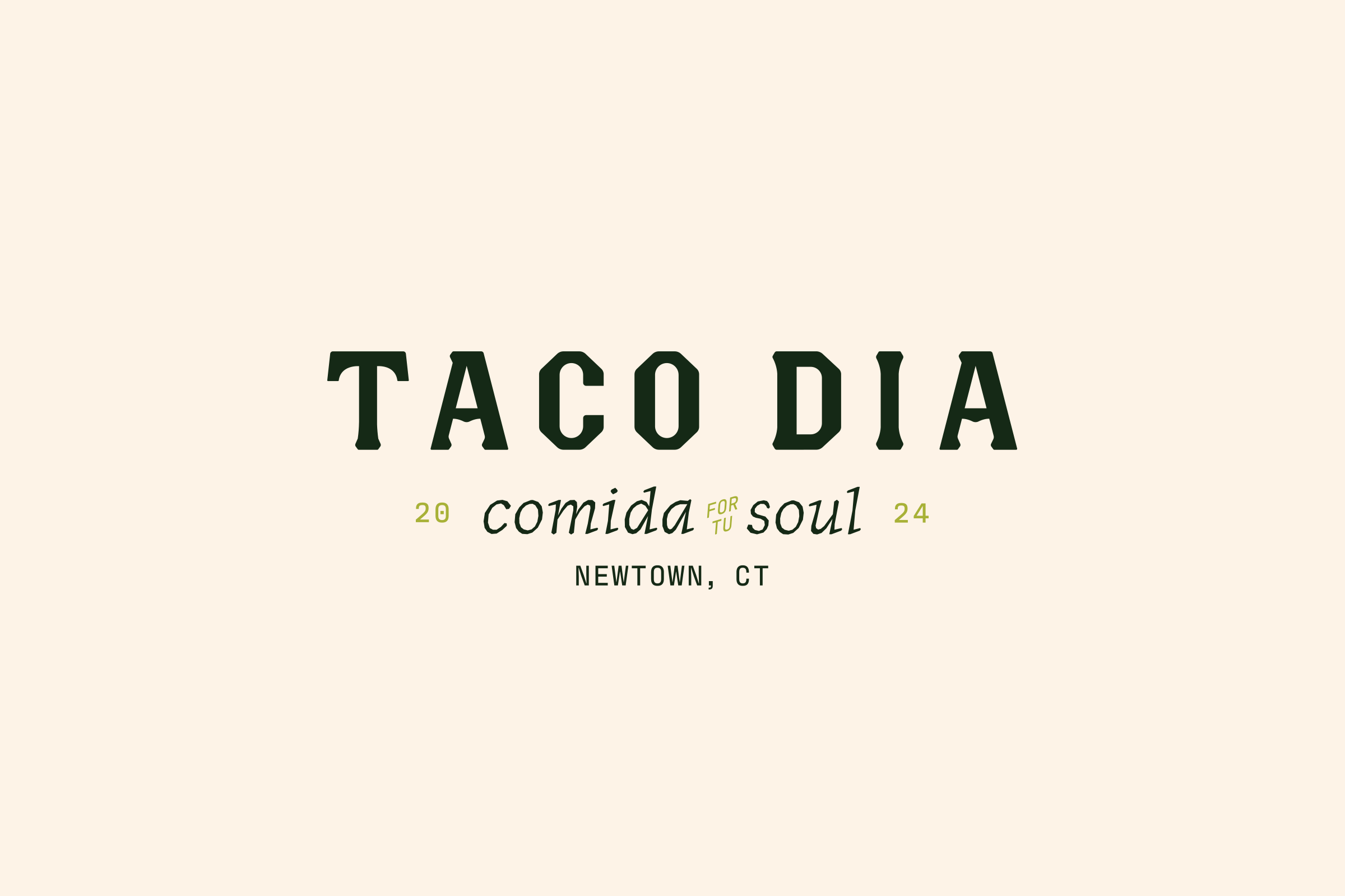 A rotating gif of the various custom designed Taco Dia logos and wordmarks.
