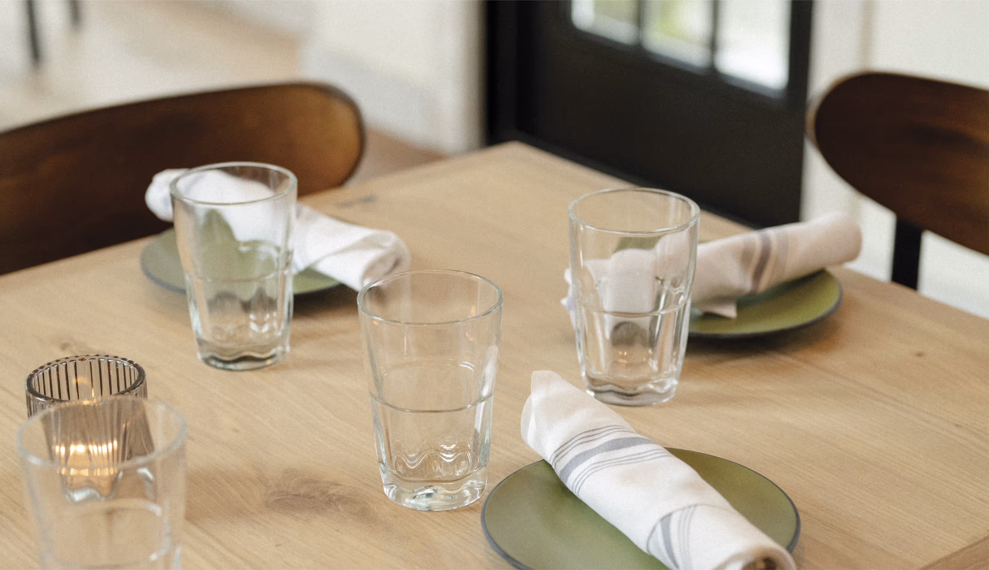 A photo of a beautiful table setting inside Taco Dia.