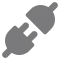 Disconnected electrical plug icons showing separation or unplugged connection