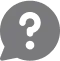 Gray question mark icon on a speech bubble representing uncertainty or query