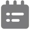 Gray calendar or schedule icon with lines representing list items