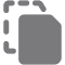 Dashed outline of a document or file icon with a folded corner