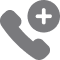 Phone icon with plus sign indicating add contact or call