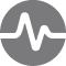 Pulse or heartbeat icon, grayscale medical monitoring symbol
