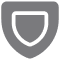 Grey shield or security badge icon with simple minimalist design