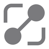 Gray interconnected nodes representing a network or connection diagram