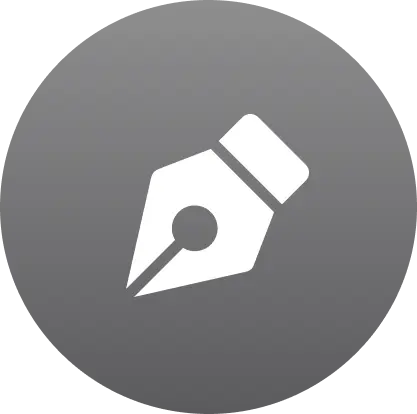 Pen nib icon representing writing or editing