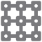Gray geometric tessellation with interconnected square and cross shapes