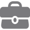 Gray briefcase or business suitcase icon representing professional work