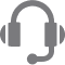 Gray gaming headset with microphone, side view