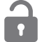 Open padlock icon representing security, privacy, or unlocking