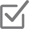 Gray checkmark icon indicating completed task or verified status
