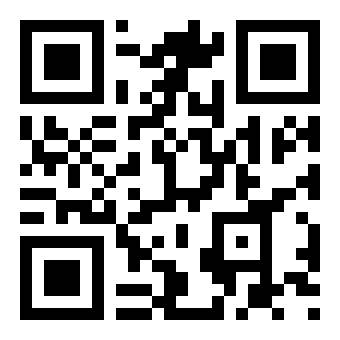 Black and white QR code with square matrix pattern