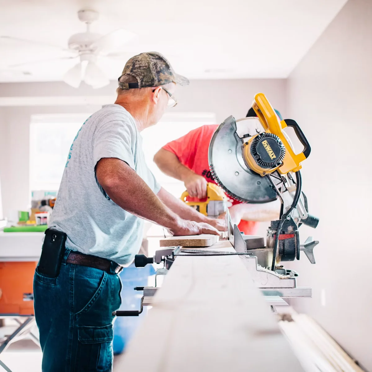 Carpenter working in a customer's home