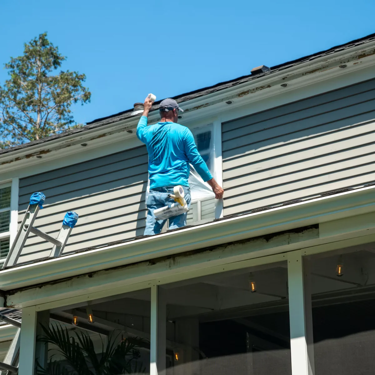 Painter working on a small business job