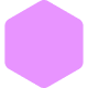 Pink hexagon shape with rounded corners on a white background.