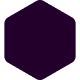 Simple dark purple hexagon shape on white background.