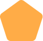 Solid orange pentagon shape on white background.