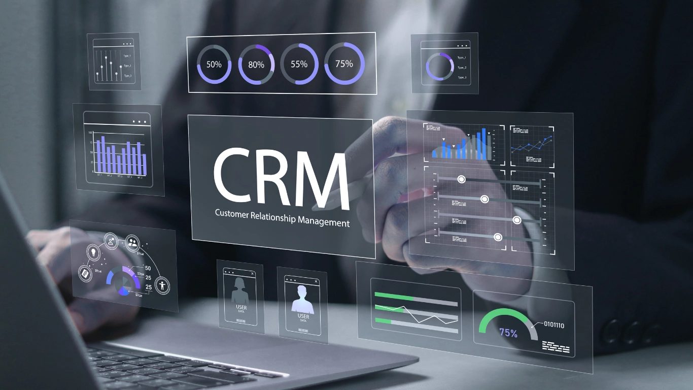 Illustration of business using customer relationship management (CRM)