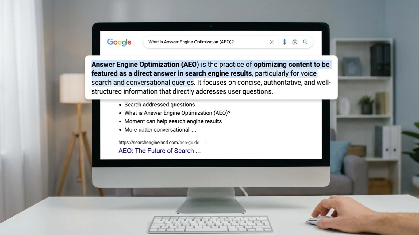 Image of a Google featured snippet or People Also Ask box showing a direct answer in the search results.