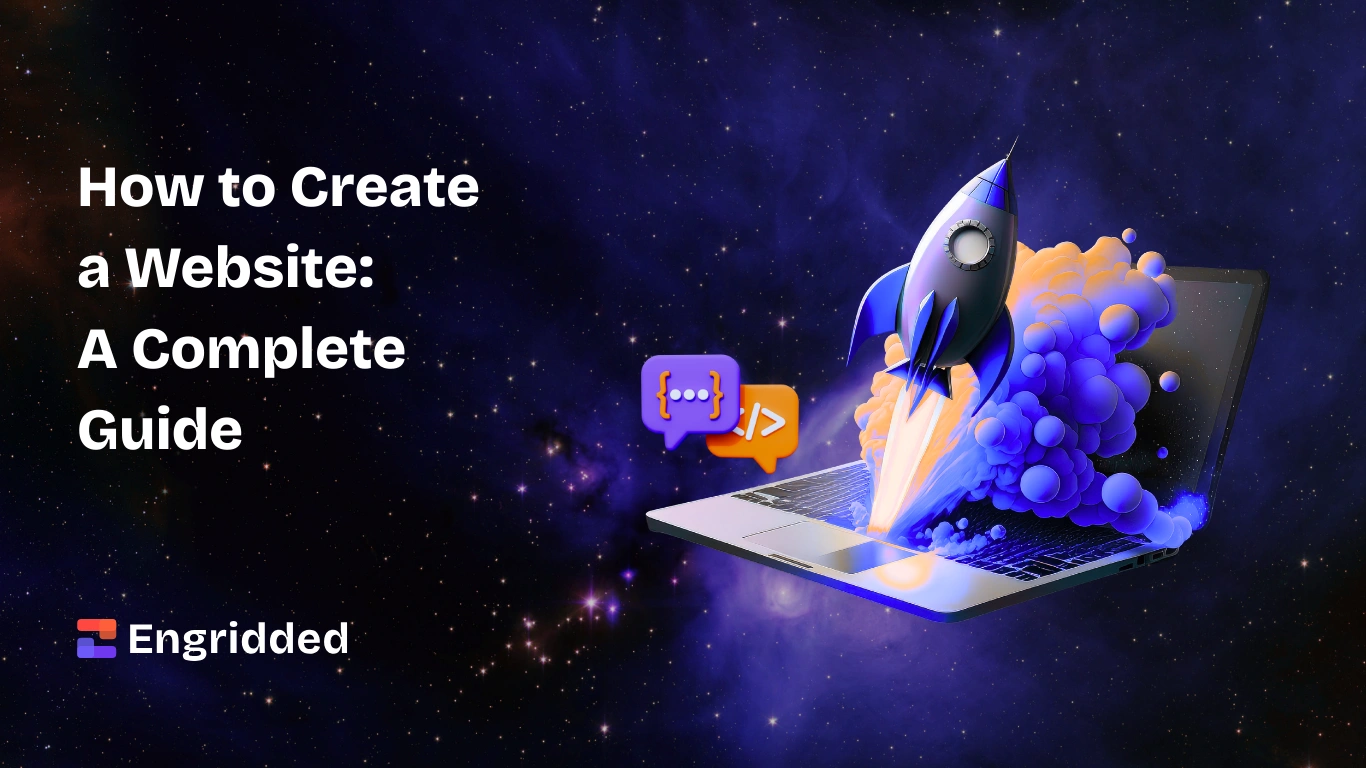 A rocket launching from a laptop, symbolizing a website built to perform