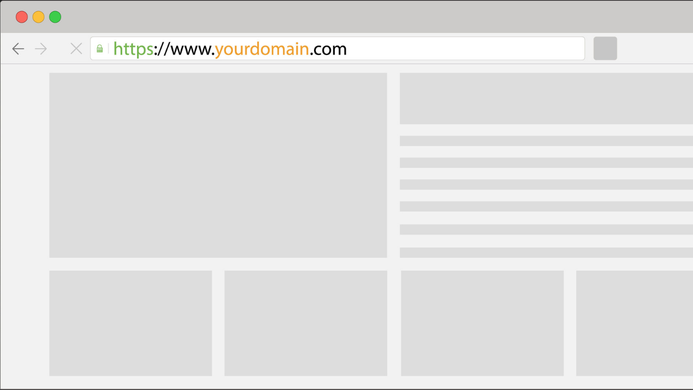 web browser address bar displaying example website URL