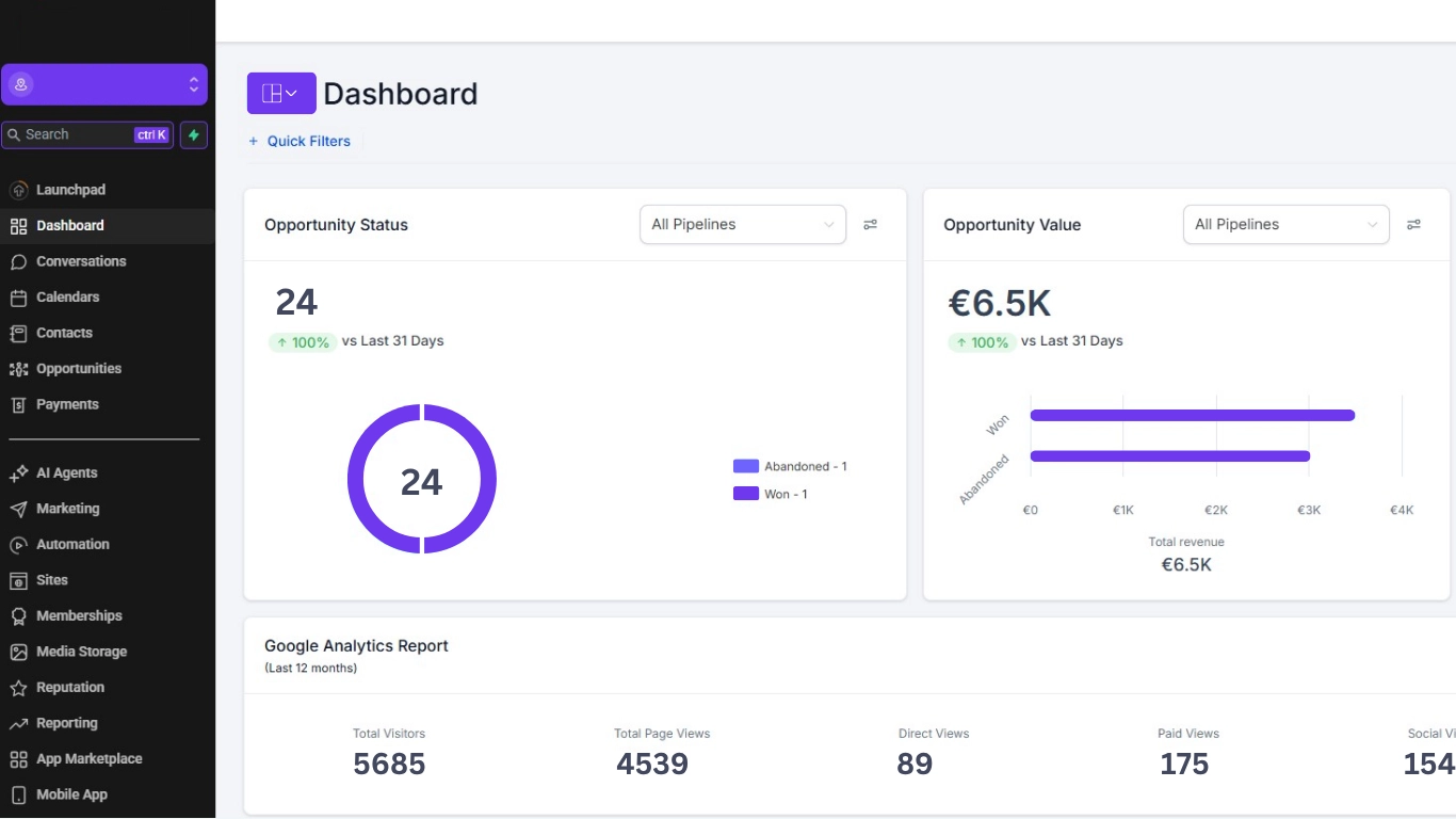 Image of Engridded crm customizable dashboard