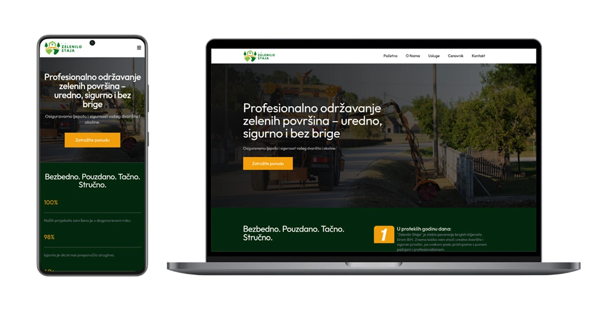 Image showing the Glücksschere Coiffeur Smart Website design on desktop and mobile, featuring modern layout, SEO-friendly structure, and online booking system for a beauty salon.