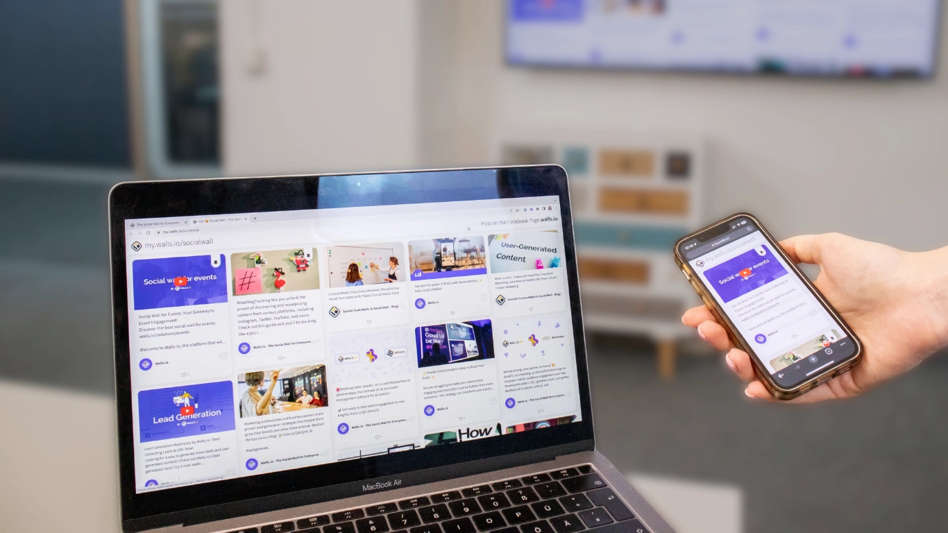 Example of responsive web design on a laptop and mobile phone screen.