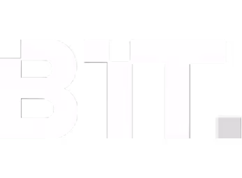 White stylized 'BIT.' text logo on a transparent background.