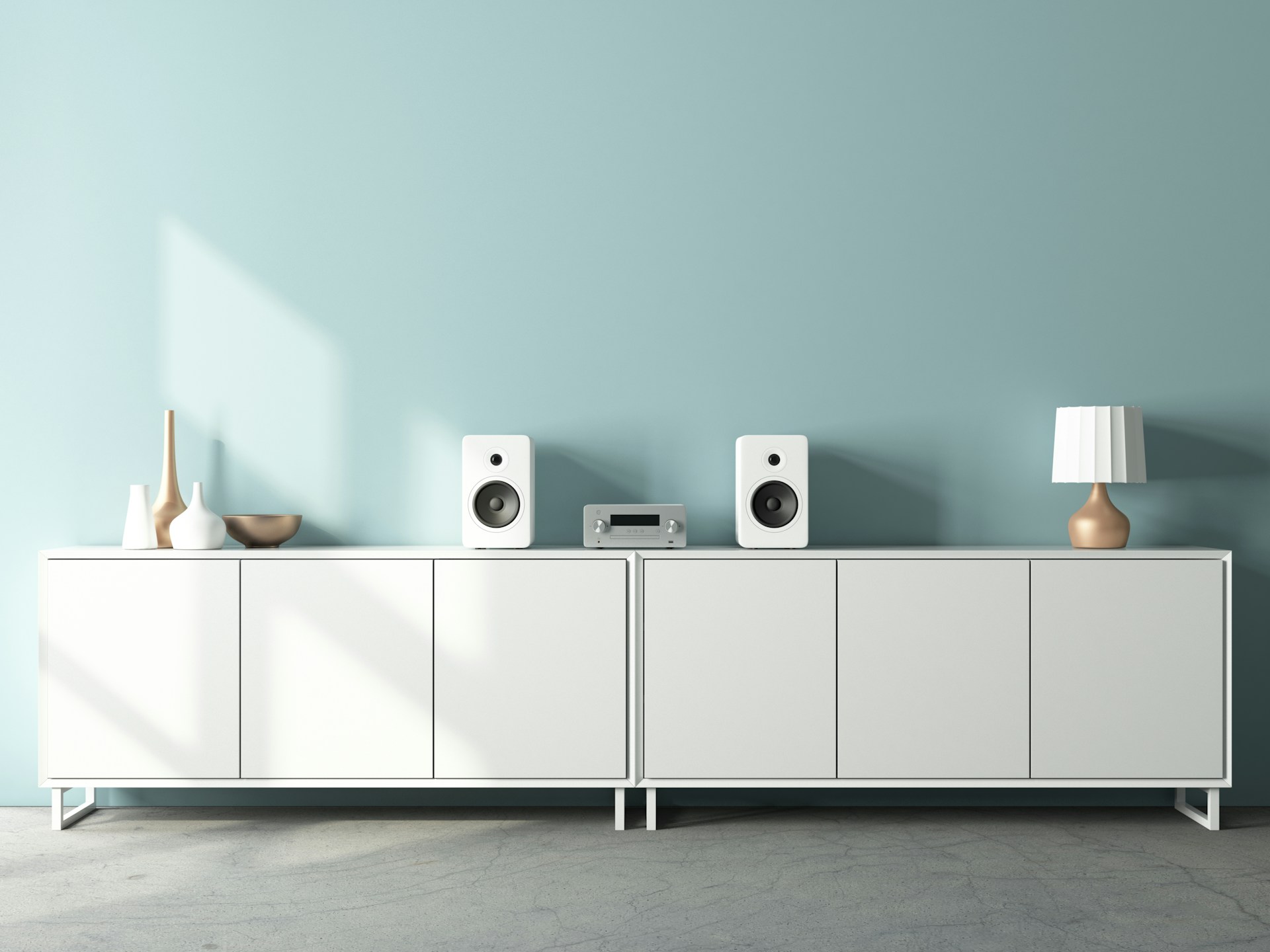 High-fidelity audio system in a dedicated listening room