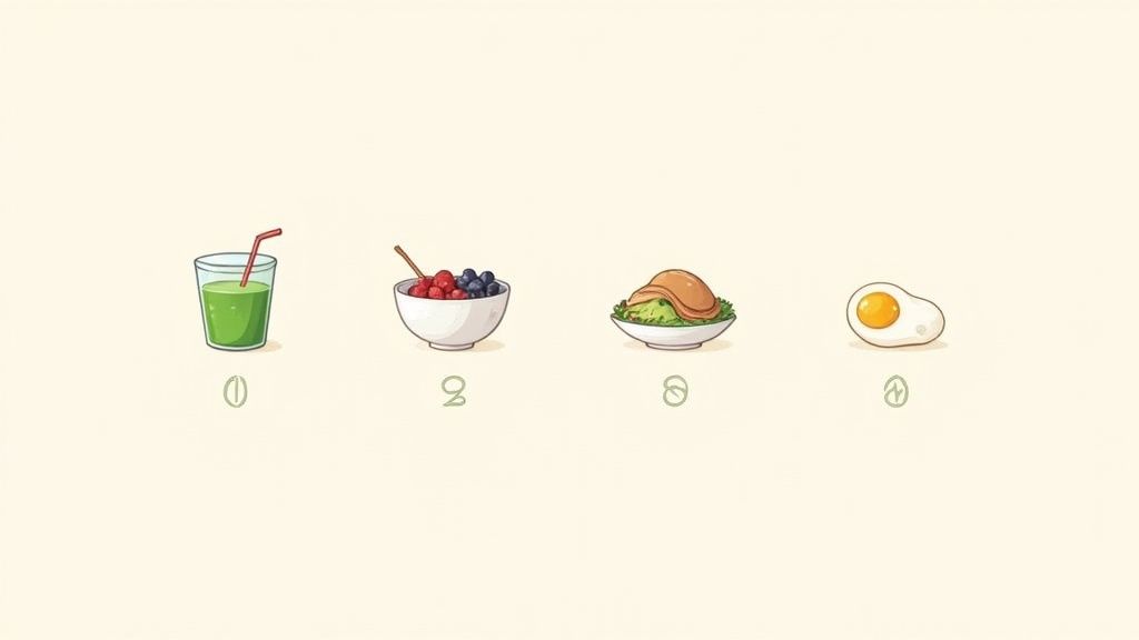 A quick and healthy post-workout meal of Greek yogurt with berries and nuts.