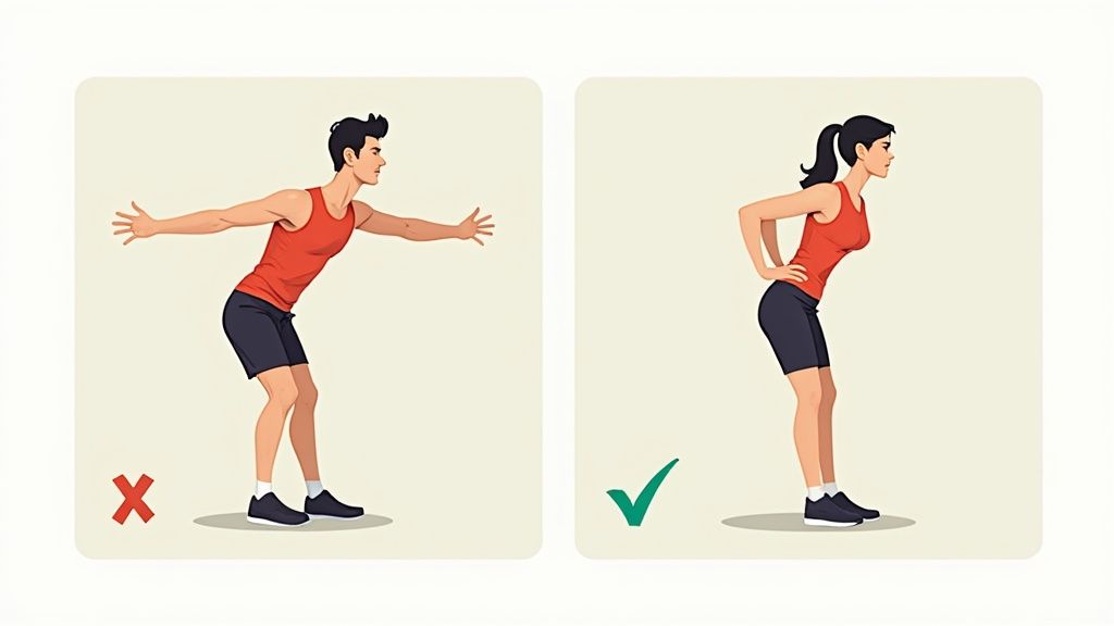 A person with good push-up form, demonstrating core engagement and proper elbow placement for an at home chest and tricep workout.