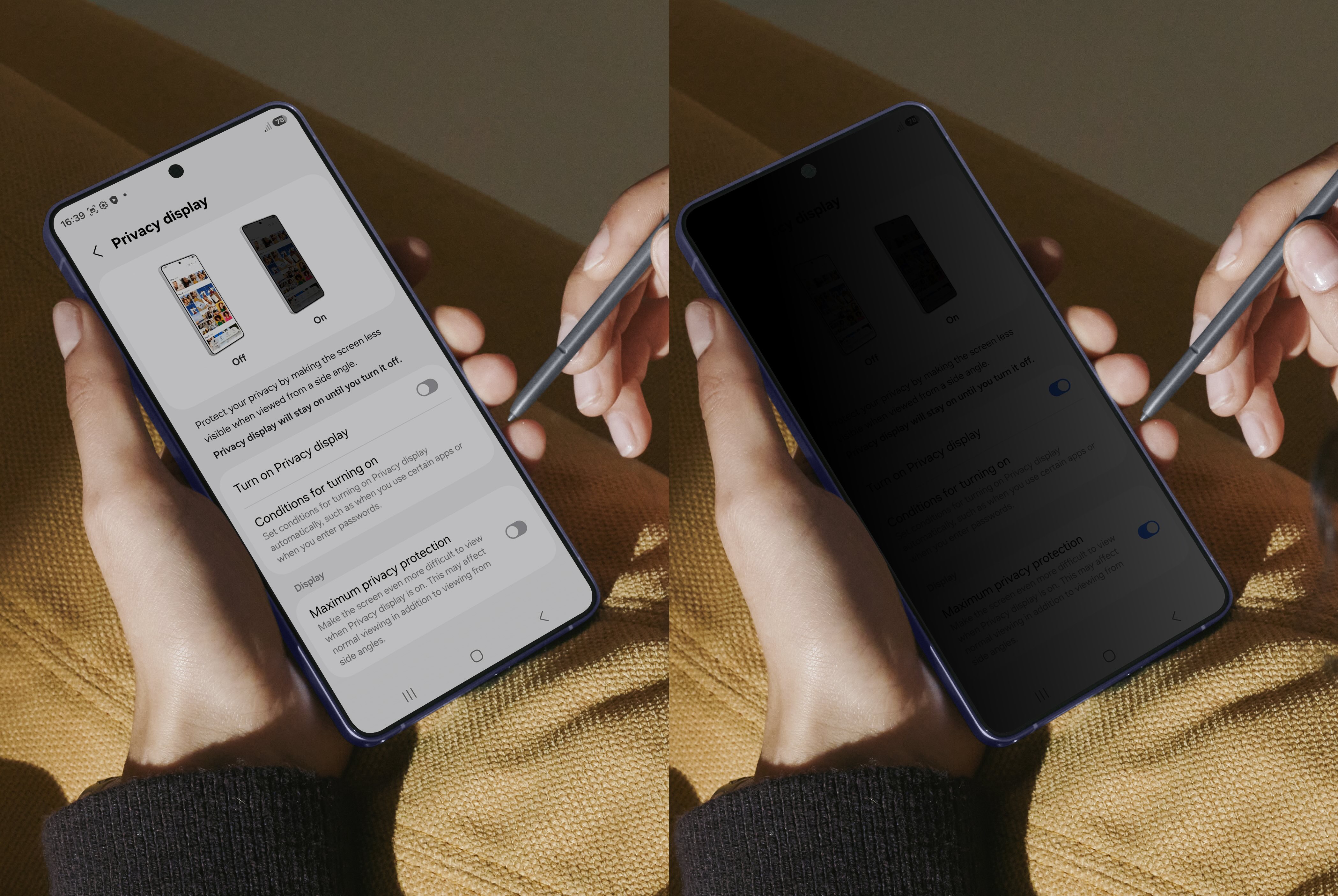 Das Galaxy S26 Ultra mit dem branchenweit ersten integrierten Privacy Display