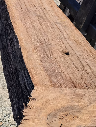 Live Rustic Edge of hardwood Beam recycled from old wharf piles, and bridge beams

