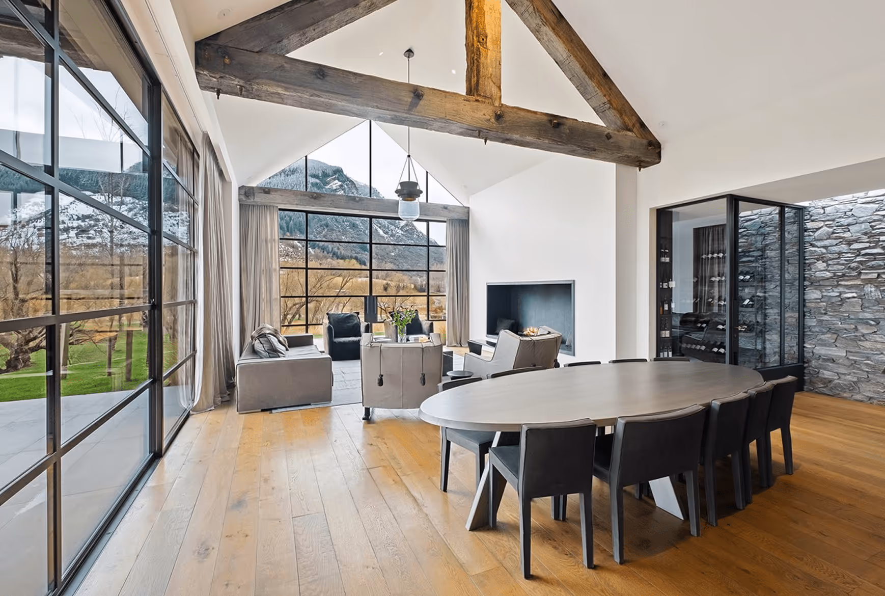 Millbrook Estate, Queenstown | Sandblasted Rustic Beams for trusses