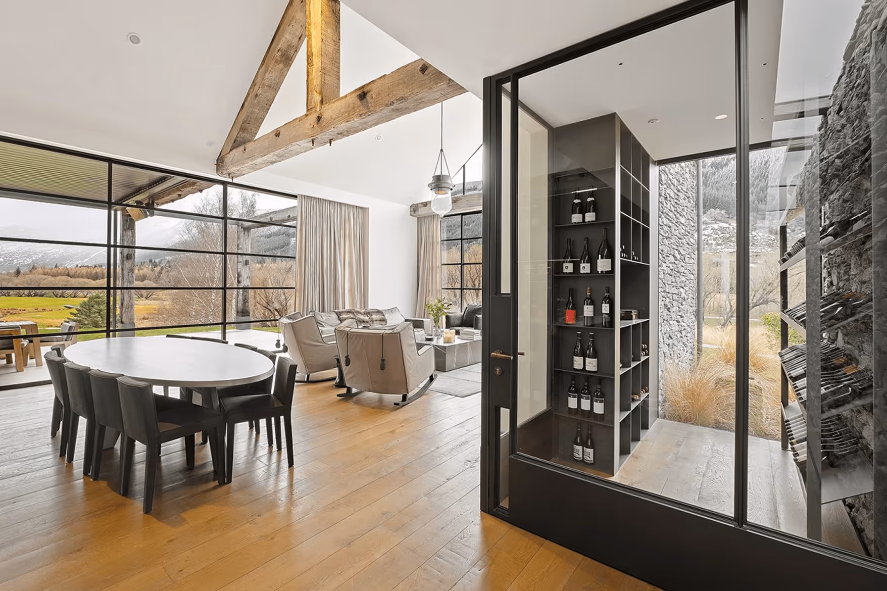 Millbrook Estate, Queenstown | Sandblasted Rustic Beams for trusses