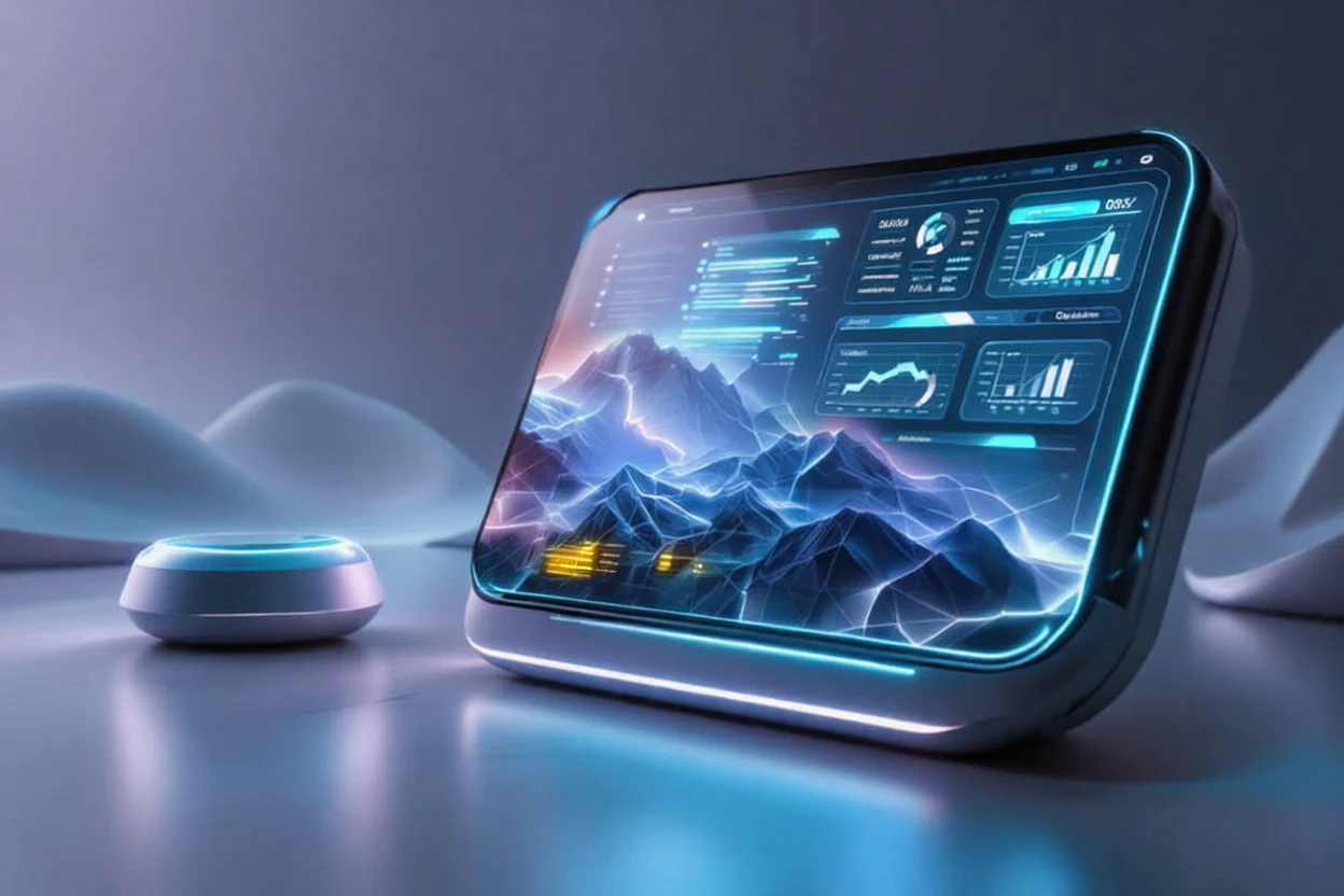 Futuristisches Daten-Dashboard symbolisiert digitale Technologien und datengetriebene Entscheidungen